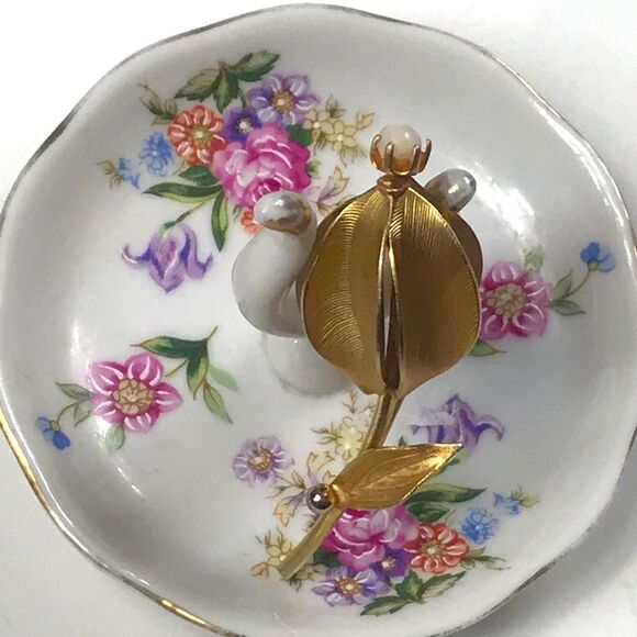 Broche Tone Gold vintage - Picture 3 of 6